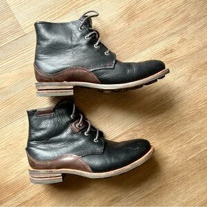 Caterpillar Boots Leather Black Brown Size 11.5 Lace Up